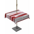 thumbnail image 1 of Outdoor Tablecloths with Umbrella Hole & Zipper, Red Pink Gray Stripes 60x60 Inch Square Tablecloths, Modern Abstract Minimalist Retro Waterproof Table Cloth, Patio/Pool/Picnic Table Covers, 1 of 8