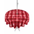 thumbnail image 1 of Outdoor Tablecloths with Umbrella Hole & Zipper, Red Plaid Round Tablecloth 54 Inch, Modern Art Checkered Farmhouse Waterproof Table Cloth, Patio/Pool/Picnic Table Covers, 1 of 8