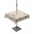 thumbnail image 1 of Outdoor Tablecloths with Umbrella Hole & Zipper, Retro Beige Flowers 60x60 Inch Square Tablecloths, Rustic Abstract Floral Simple Art Waterproof Table Cloth, Patio/Pool/Picnic Table Covers, 1 of 8
