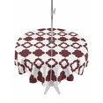 thumbnail image 1 of Outdoor Tablecloths with Umbrella Hole & Zipper, Retro Boho Round Tablecloth 54 Inch, Dark Red Geometric Pattern Rhombic Bohemia Waterproof Table Cloth, Patio/Pool/Picnic Table Covers, 1 of 8