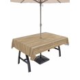 thumbnail image 1 of Outdoor Tablecloths with Umbrella Hole & Zipper, Retro Yellow Rectangle Tablecloth 60x120 Inch, Country Farmhouse Abstract Minimalist Texture Waterproof Table Cloth, Patio/Pool/Picnic Table Covers, 1 of 8