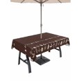 thumbnail image 1 of Outdoor Tablecloths with Umbrella Hole & Zipper, Rustic Botanical 54x80 Inch Tablecloth Rectangle, Japanese Herb on Brown Simple Art Waterproof Table Cloth, Patio/Pool/Picnic Table Covers, 1 of 8