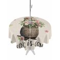 thumbnail image 1 of Outdoor Tablecloths with Umbrella Hole & Zipper, Rustic Groundhog Round Tablecloth 54 Inch, Spring Floral Butterfly Botanical Waterproof Table Cloth, Patio/Pool/Picnic Table Covers, 1 of 8
