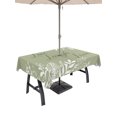 thumbnail image 1 of Outdoor Tablecloths with Umbrella Hole & Zipper, Sage Green Botanical Tablecloth Rectangle 60x84 Inch, Farmhouse Laugh Love Leaves Waterproof Table Cloth, Patio/Pool/Picnic Table Covers, 1 of 8
