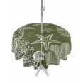 thumbnail image 1 of Outdoor Tablecloths with Umbrella Hole & Zipper, Sage Green Coastal Round Tablecloth 54 Inch, Starfish Coral Summer Beach Ocean Waterproof Table Cloth, Patio/Pool/Picnic Table Covers, 1 of 8
