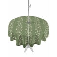 thumbnail image 1 of Outdoor Tablecloths with Umbrella Hole & Zipper, Sage Green Floral Round Tablecloth 54 Inch, Spring Flowers Waterproof Table Cloth, Patio/Pool/Picnic Table Covers, 1 of 8