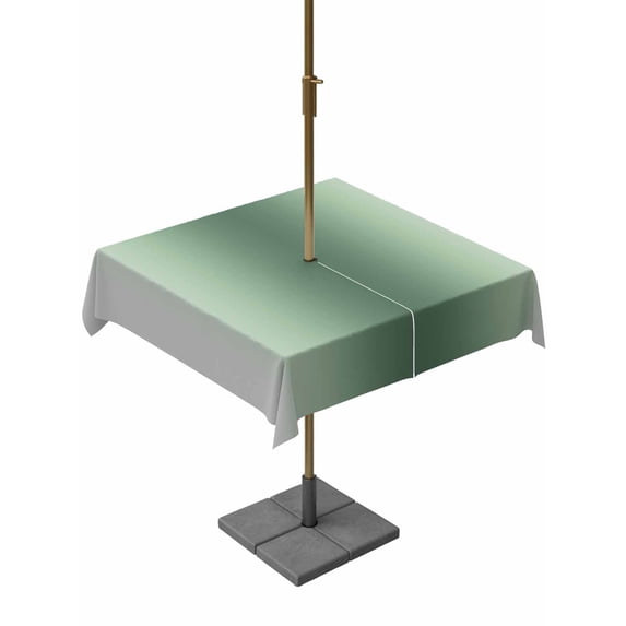 Outdoor Tablecloths with Umbrella Hole & Zipper, Sage Green Grey Ombre 54x54 Inch Square Tablecloths, Farmhouse Gradient Minimalist Waterproof Table Cloth, Patio/Pool/Picnic Table Covers