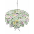 thumbnail image 1 of Outdoor Tablecloths with Umbrella Hole & Zipper, Sage Green Spring Floral Round Tablecloths 60 Inch, Elegant Farmhouse Flowers Birds Watercolor Waterproof Table Cloth, Patio/Pool/Picnic Table Covers, 1 of 8