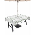 thumbnail image 1 of Outdoor Tablecloths with Umbrella Hole & Zipper, Sage Green Stripes Rectangle Tablecloth 52x70 Inch, Modern Simple Gradient Waves Lines Waterproof Table Cloth, Patio/Pool/Picnic Table Covers, 1 of 8