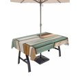 thumbnail image 1 of Outdoor Tablecloths with Umbrella Hole & Zipper, Sage Green Vintage Tablecloth Rectangle 60x84 Inch, Brown Retro Farmhouse Elegant Pastoral Waterproof Table Cloth, Patio/Pool/Picnic Table Covers, 1 of 8