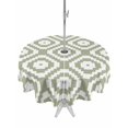 thumbnail image 1 of Outdoor Tablecloths with Umbrella Hole & Zipper, Sage Green White Geometric Round Tablecloth 54 Inch, Modern Abstract Art Waterproof Table Cloth, Patio/Pool/Picnic Table Covers, 1 of 8
