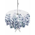 thumbnail image 1 of Outdoor Tablecloths with Umbrella Hole & Zipper, Spring Blue Eucalyptus Round Tablecloth 54 Inch, Botanical Green Leaf Country Waterproof Table Cloth, Patio/Pool/Picnic Table Covers, 1 of 8