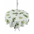 thumbnail image 1 of Outdoor Tablecloths with Umbrella Hole & Zipper, Spring Botanical Round Tablecloths 60 Inch, Green Olive Berry Branches Leaves Fruit Waterproof Table Cloth, Patio/Pool/Picnic Table Covers, 1 of 8