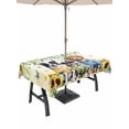 thumbnail image 1 of Outdoor Tablecloths with Umbrella Hole & Zipper, Spring Dog 60 x102 Inch Rectangle Tablecloths, Sunflower Daisy Botanical Yellow Ombre Waterproof Table Cloth, Patio/Pool/Picnic Table Covers, 1 of 8