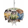 thumbnail image 1 of Outdoor Tablecloths with Umbrella Hole & Zipper, Spring Dog Round Tablecloth 54 Inch, Sunflower Daisy Botanical Rustic Waterproof Table Cloth, Patio/Pool/Picnic Table Covers, 1 of 8
