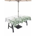 thumbnail image 1 of Outdoor Tablecloths with Umbrella Hole & Zipper, Spring Emerald Green Eucalyptus Rectangle Tablecloth 52x70 Inch, Botanical Leaf Country Waterproof Table Cloth, Patio/Pool/Picnic Table Covers, 1 of 8
