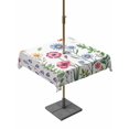 thumbnail image 1 of Outdoor Tablecloths with Umbrella Hole & Zipper, Spring Floral 54x54 Inch Square Tablecloths, Pink Blue Flowers Botanical Butterflies Waterproof Table Cloth, Patio/Pool/Picnic Table Covers, 1 of 8