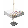 thumbnail image 1 of Outdoor Tablecloths with Umbrella Hole & Zipper, Spring Floral 60x60 Inch Square Tablecloths, Pink Yellow Flowers Farmhouse Waterproof Table Cloth, Patio/Pool/Picnic Table Covers, 1 of 8