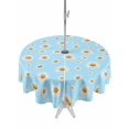 thumbnail image 1 of Outdoor Tablecloths with Umbrella Hole & Zipper, Spring Floral Daisy Round Tablecloths 60 Inch, Blue Elegant Pastoral Flowers Watercolor Waterproof Table Cloth, Patio/Pool/Picnic Table Covers, 1 of 8