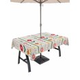 thumbnail image 1 of Outdoor Tablecloths with Umbrella Hole & Zipper, Spring Floral Rectangle Tablecloth 52x70 Inch, Colorful Summer Flowers Vintage Botanical Waterproof Table Cloth, Patio/Pool/Picnic Table Covers, 1 of 8