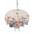 thumbnail image 1 of Outdoor Tablecloths with Umbrella Hole & Zipper, Spring Floral Round Tablecloths 60 Inch, Elegant Flowers Farmhouse Botanical Rustic Waterproof Table Cloth, Patio/Pool/Picnic Table Covers, 1 of 8