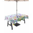 thumbnail image 1 of Outdoor Tablecloths with Umbrella Hole & Zipper, Spring Floral Tablecloth Rectangle 60x84 Inch, Butterflies Botanical Blue Ombre Waterproof Table Cloth, Patio/Pool/Picnic Table Covers, 1 of 8