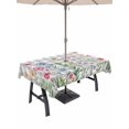 thumbnail image 1 of Outdoor Tablecloths with Umbrella Hole & Zipper, Spring Floral Tablecloth Rectangle 60x84 Inch, Grey Plaid Pink Blue Flowers Butterfly Waterproof Table Cloth, Patio/Pool/Picnic Table Covers, 1 of 8