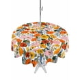 thumbnail image 1 of Outdoor Tablecloths with Umbrella Hole & Zipper, Spring Flowers Round Tablecloth 54 Inch, Watercolor Floral Daisy Poppy Plants Rustic Waterproof Table Cloth, Patio/Pool/Picnic Table Covers, 1 of 8