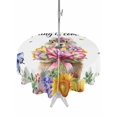 thumbnail image 1 of Outdoor Tablecloths with Umbrella Hole & Zipper, Spring Groundhog Round Tablecloths 60 Inch, Watercolor Sunflower Botanical Butterfly Waterproof Table Cloth, Patio/Pool/Picnic Table Covers, 1 of 8