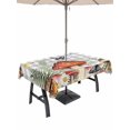 thumbnail image 1 of Outdoor Tablecloths with Umbrella Hole & Zipper, Spring Mushrooms 60 x102 Inch Rectangle Tablecloths, Farmhouse Pastoral Botanical Gray Plaid Waterproof Table Cloth, Patio/Pool/Picnic Table Covers, 1 of 8