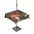 thumbnail image 1 of Outdoor Tablecloths with Umbrella Hole & Zipper, Spring Mushrooms 60x60 Inch Square Tablecloths, Farmhouse Pastoral Botanical Brown Wood Waterproof Table Cloth, Patio/Pool/Picnic Table Covers, 1 of 8