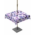 thumbnail image 1 of Outdoor Tablecloths with Umbrella Hole & Zipper, Spring Purple Leaves 54x54 Inch Square Tablecloths, Country Leaf Plants Pastoral Waterproof Table Cloth, Patio/Pool/Picnic Table Covers, 1 of 8