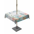 thumbnail image 1 of Outdoor Tablecloths with Umbrella Hole & Zipper, Summer Coastal 54x54 Inch Square Tablecloths, Nautical Sea Coral Shell Starfish Wood Gray Waterproof Table Cloth, Patio/Pool/Picnic Table Covers, 1 of 8