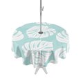 thumbnail image 1 of Outdoor Tablecloths with Umbrella Hole & Zipper, Summer Tropical Round Tablecloth 54 Inch, Monstera Leaves Botanical Mint Green Waterproof Table Cloth, Patio/Pool/Picnic Table Covers, 1 of 8