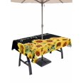 thumbnail image 1 of Outdoor Tablecloths with Umbrella Hole & Zipper, Sunflowers 54x80 Inch Tablecloth Rectangle, Yellow Summer Botanical Elegant Pastoral Waterproof Table Cloth, Patio/Pool/Picnic Table Covers, 1 of 8