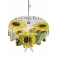thumbnail image 1 of Outdoor Tablecloths with Umbrella Hole & Zipper, Sunflowers Round Tablecloth 54 Inch, Country Spring Botanical Flowers Bee Wooden Waterproof Table Cloth, Patio/Pool/Picnic Table Covers, 1 of 8