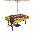 thumbnail image 1 of Outdoor Tablecloths with Umbrella Hole & Zipper, Sunflowers Tablecloth Rectangle 60x84 Inch, Yellow Summer Botanical Elegant Flowers Wooden Waterproof Table Cloth, Patio/Pool/Picnic Table Covers, 1 of 8