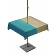 thumbnail image 1 of Outdoor Tablecloths with Umbrella Hole & Zipper, Teal Blue Khaki Ombre 54x54 Inch Square Tablecloths, Modern Abstract Gradient Art Waterproof Table Cloth, Patio/Pool/Picnic Table Covers, 1 of 8