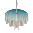 thumbnail image 1 of Outdoor Tablecloths with Umbrella Hole & Zipper, Teal Blue Ombre Round Tablecloth 54 Inch, Contemporary Gradient Abstract Art Waterproof Table Cloth, Patio/Pool/Picnic Table Covers, 1 of 8
