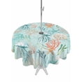 thumbnail image 1 of Outdoor Tablecloths with Umbrella Hole & Zipper, Teal Red Coastal Jellyfish Round Tablecloths 60 Inch, Summer Nautical Beach Coral Starfish Waterproof Table Cloth, Patio/Pool/Picnic Table Covers, 1 of 8