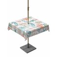 thumbnail image 1 of Outdoor Tablecloths with Umbrella Hole & Zipper, Teal Red Seahorse Coastal 60x60 Inch Square Tablecloths, Vintage Nautical Beach Coral Starfish Waterproof Table Cloth, Patio/Pool/Picnic Table Covers, 1 of 8