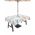 thumbnail image 1 of Outdoor Tablecloths with Umbrella Hole & Zipper, Teal Red Seahorse Coastal Tablecloth Rectangle 60x84 Inch, Nautical Beach Coral Starfish Waterproof Table Cloth, Patio/Pool/Picnic Table Covers, 1 of 8