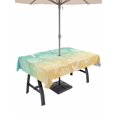 thumbnail image 1 of Outdoor Tablecloths with Umbrella Hole & Zipper, Teal Yellow Ombre Coastal Rectangle Tablecloth 52x70 Inch, Sea Nautical Summer Beach Starfish Coral Waterproof Table Cloth, Patio/Pool Table Covers, 1 of 8