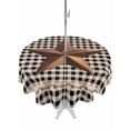thumbnail image 1 of Outdoor Tablecloths with Umbrella Hole & Zipper, Texas Star Vintage Round Tablecloth 54 Inch, Retro Country Brown Stars Checkered Waterproof Table Cloth, Patio/Pool/Picnic Table Covers, 1 of 8