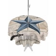 thumbnail image 1 of Outdoor Tablecloths with Umbrella Hole & Zipper, Texas Star Vintage Round Tablecloths 60 Inch, Navy Blue Retro Berry Wooden Waterproof Table Cloth, Patio/Pool/Picnic Table Covers, 1 of 8