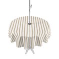 thumbnail image 1 of Outdoor Tablecloths with Umbrella Hole & Zipper, Thin Beige Striped Round Tablecloths 60 Inch, Farmhouse Modern Stripes Waterproof Table Cloth, Patio/Pool/Picnic Table Covers, 1 of 8