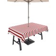 thumbnail image 1 of Outdoor Tablecloths with Umbrella Hole & Zipper, Thin Red Striped 60 x102 Inch Rectangle Tablecloths, Farmhouse Modern Red Stripes Waterproof Table Cloth, Patio/Pool/Picnic Table Covers, 1 of 8