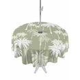 thumbnail image 1 of Outdoor Tablecloths with Umbrella Hole & Zipper, Tropical Palm Tree Round Tablecloths 60 Inch, Sage Green Plants Coastal Leaf Beach Waterproof Table Cloth, Patio/Pool/Picnic Table Covers, 1 of 8