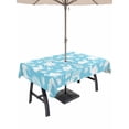 thumbnail image 1 of Outdoor Tablecloths with Umbrella Hole & Zipper, Tropical Plants Rectangle Tablecloth 52x70 Inch, Summer Modern Abstract Camels Sky Blue Waterproof Table Cloth, Patio/Pool/Picnic Table Covers, 1 of 8