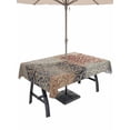thumbnail image 1 of Outdoor Tablecloths with Umbrella Hole & Zipper, Vintage Abstract Rectangle Tablecloth 60x120 Inch, Retro Classic Pattern Texture Brown Waterproof Table Cloth, Patio/Pool/Picnic Table Covers, 1 of 8